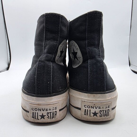 Converse Chuck Taylor Lift High Womens Size 7 Black Platform Shoes Casual Walkin - Picture 5 of 13